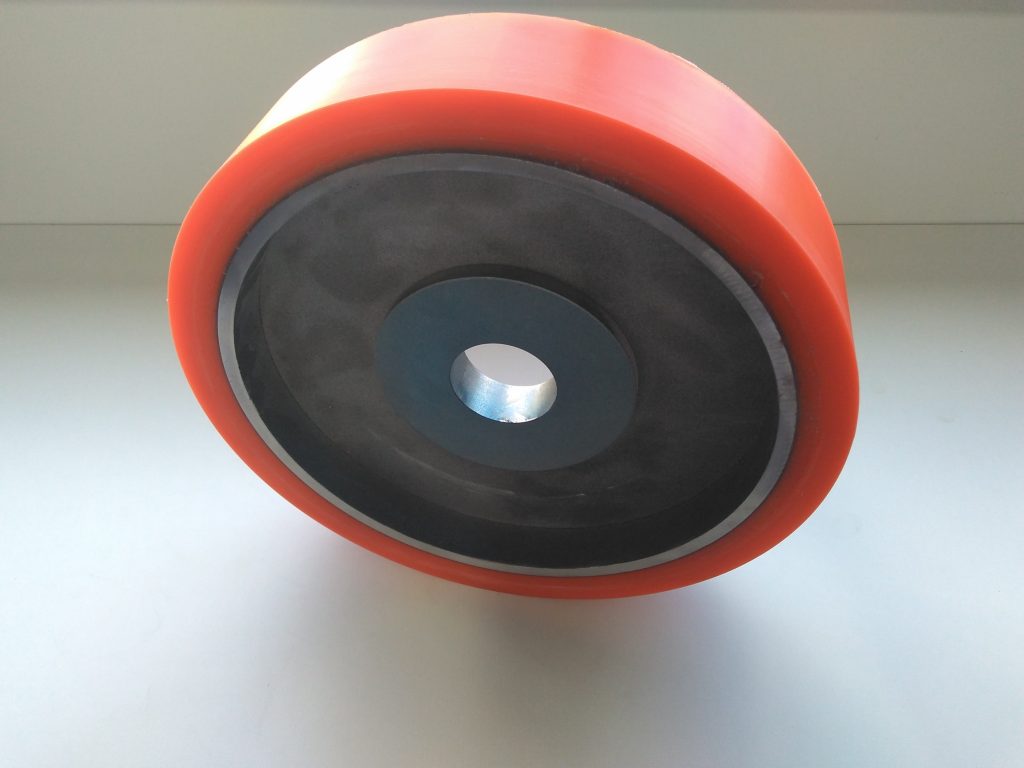 ESD Friction Drive Wheel, 14 in dia. x 3 in wide, Urethane Tread