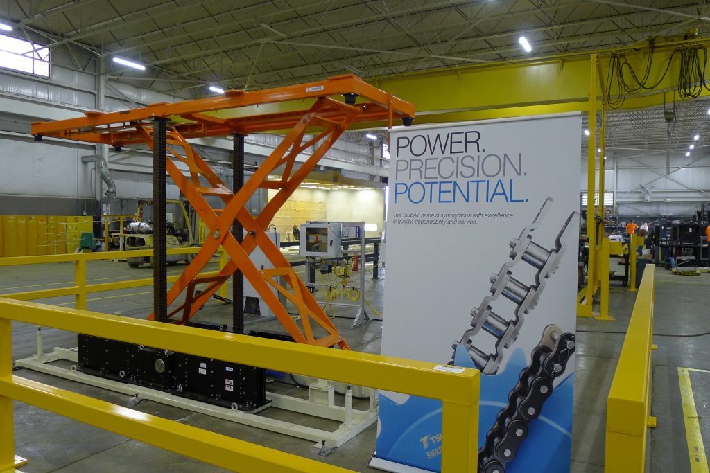 Tsubaki ZIP CHAIN LIFTER® on display at Central Conveyor's 25th Anniversary Celebration in the Fall of 2018